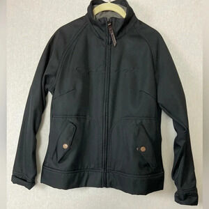 Salomon Black Fleece Lined Full Zip Technical Ski Warmup Jacket M